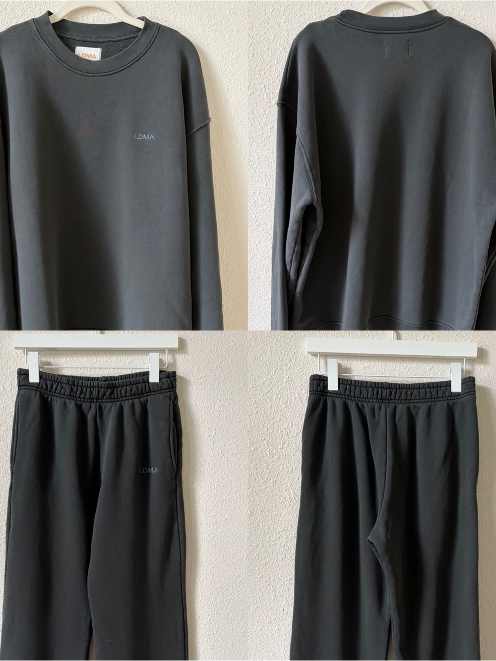 LDMA All Day Crew & All Day Straight Leg Sweats Vintage Black Size Medium Lounge